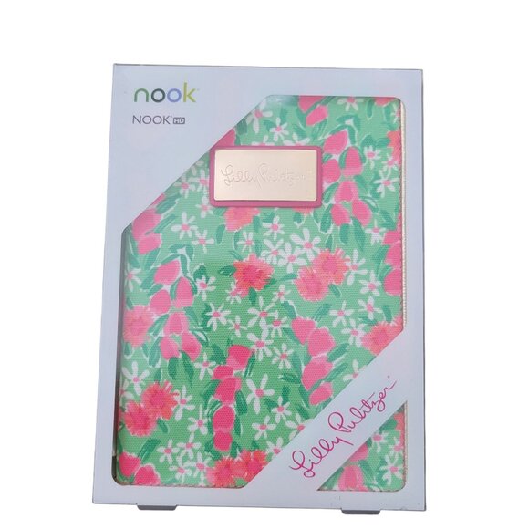 NEW Lilly Pulitzer Nook HD Protective Cover 7" Green Pink Floral EVERYTHING NICE - Picture 1 of 5